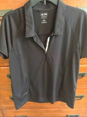 adidas Black Climacool Short-Sleeve Polo